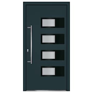 Vchodové dveře antracitové 110 x 210 cm hliník a PVC - obrázek 4