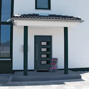 Vchodové dveře antracitové 110 x 210 cm hliník a PVC - obrázek 1