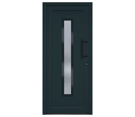 vidaXL Front Door Anthracite 88x200 cm PVC
