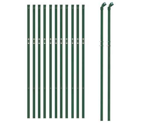 vidaXL Gard plasă de s&acirc;rmă, verde, 1x25 m, oțel galvanizat