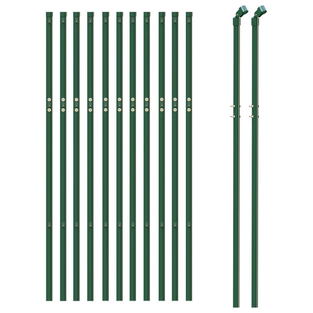 vidaXL Gard plasă de sârmă, verde, 1,1x25 m, oțel galvanizat