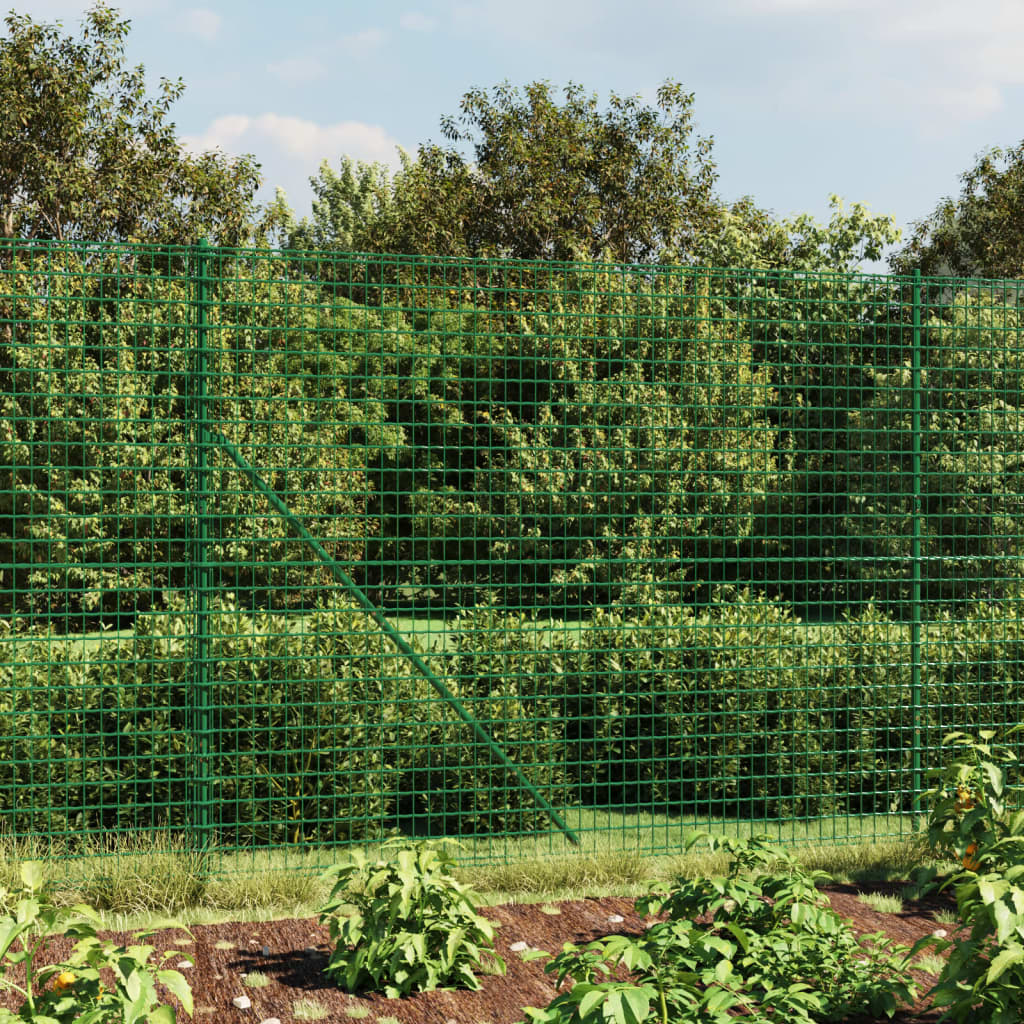 vidaXL Wire Mesh Fence Green 2.2×25 m Galvanised Steel