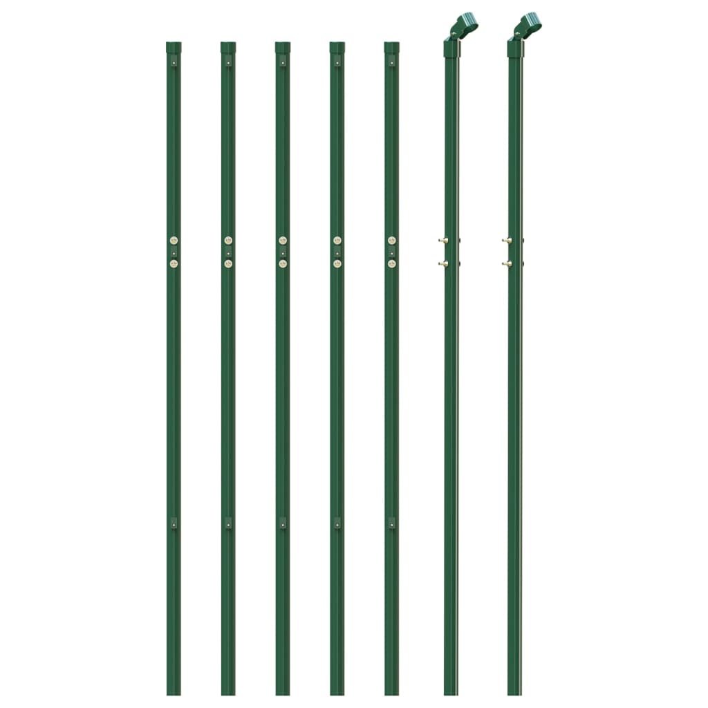 vidaXL Cerca de alambre de acero galvanizado verde 1,1x10 m