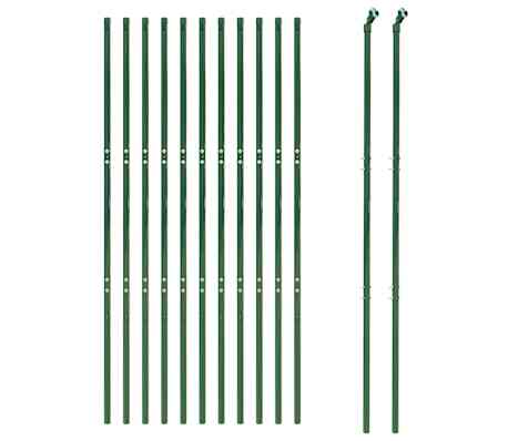 vidaXL Cl&ocirc;ture en treillis m&eacute;tallique vert 2,2x25 m acier galvanis&eacute;