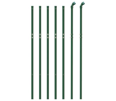 vidaXL Cl&ocirc;ture en treillis m&eacute;tallique vert 0,8x10 m acier galvanis&eacute;