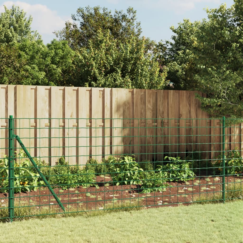 vidaXL Gard plasă de sârmă, verde, 1x25 m, oțel galvanizat
