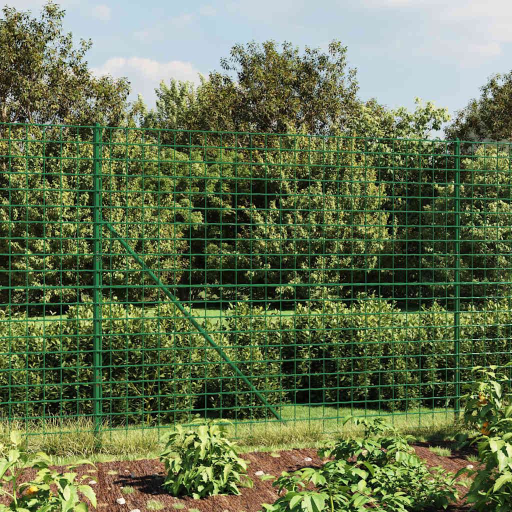 vidaXL Maschendrahtzaun Grün 2,2x25 m Verzinkter Stahl