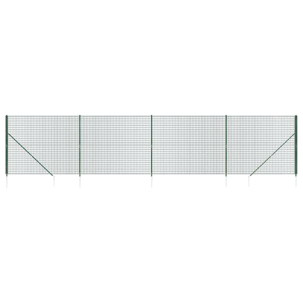 vidaXL Drátěný plot s kotevními hroty zelený 1,8 x 10 m