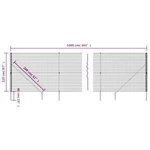 Drátěný plot s kotevními hroty zelený 2,2 x 10 m - obrázek 6