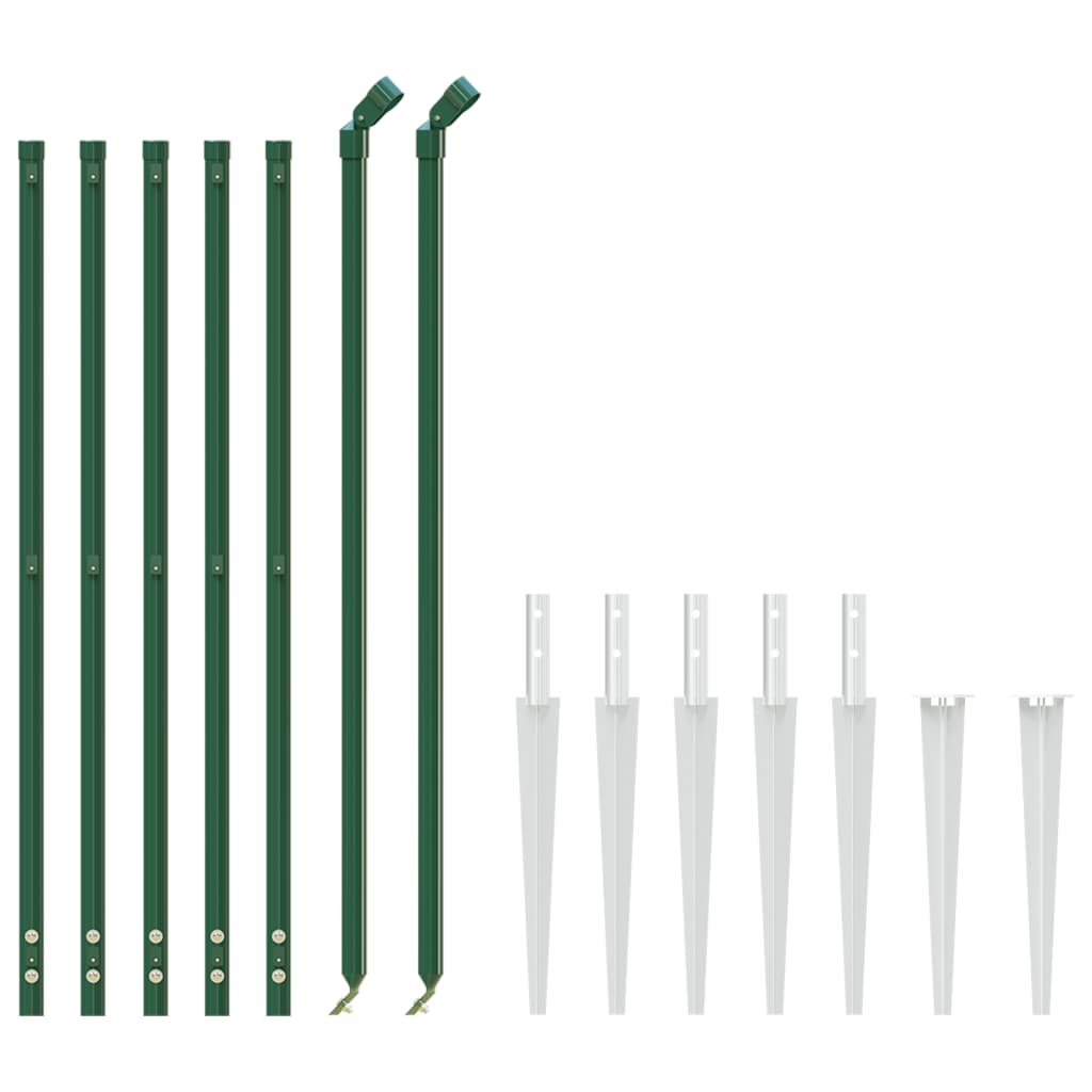 vidaXL Draadgaashek met grondankers 1x10 m groen afbeelding