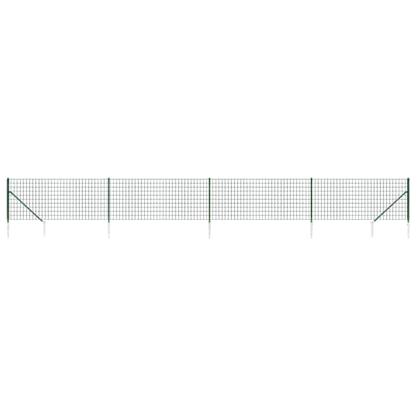 vidaXL traataed vaiadega, roheline, 1,1 x 10 m