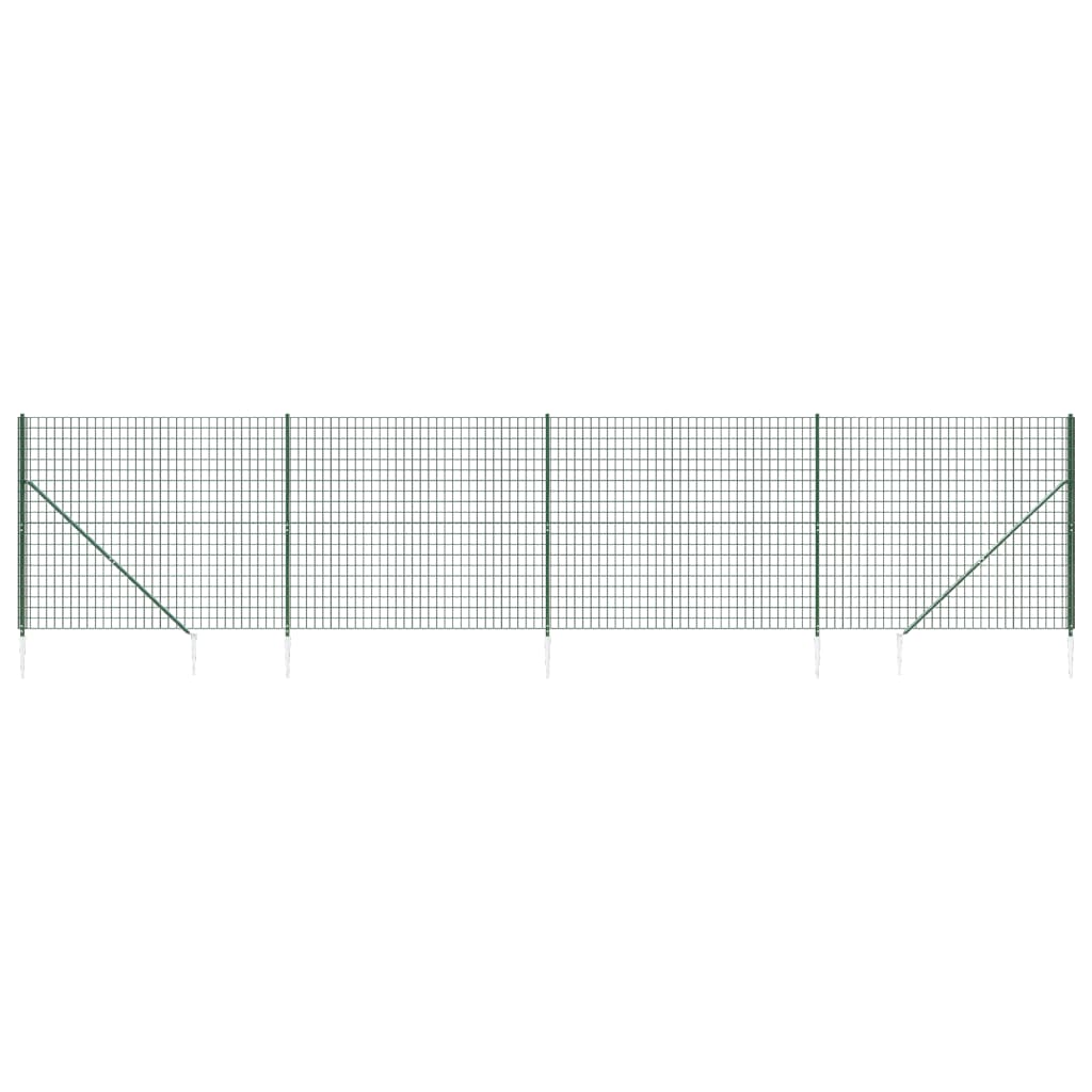vidaXL Drátěný plot s kotevními hroty zelený 1,6 x 10 m