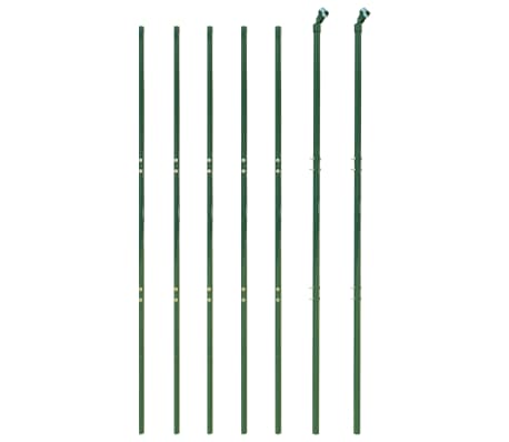 vidaXL Cl&ocirc;ture en treillis m&eacute;tallique et piquet d'ancrage vert 1,6x10m