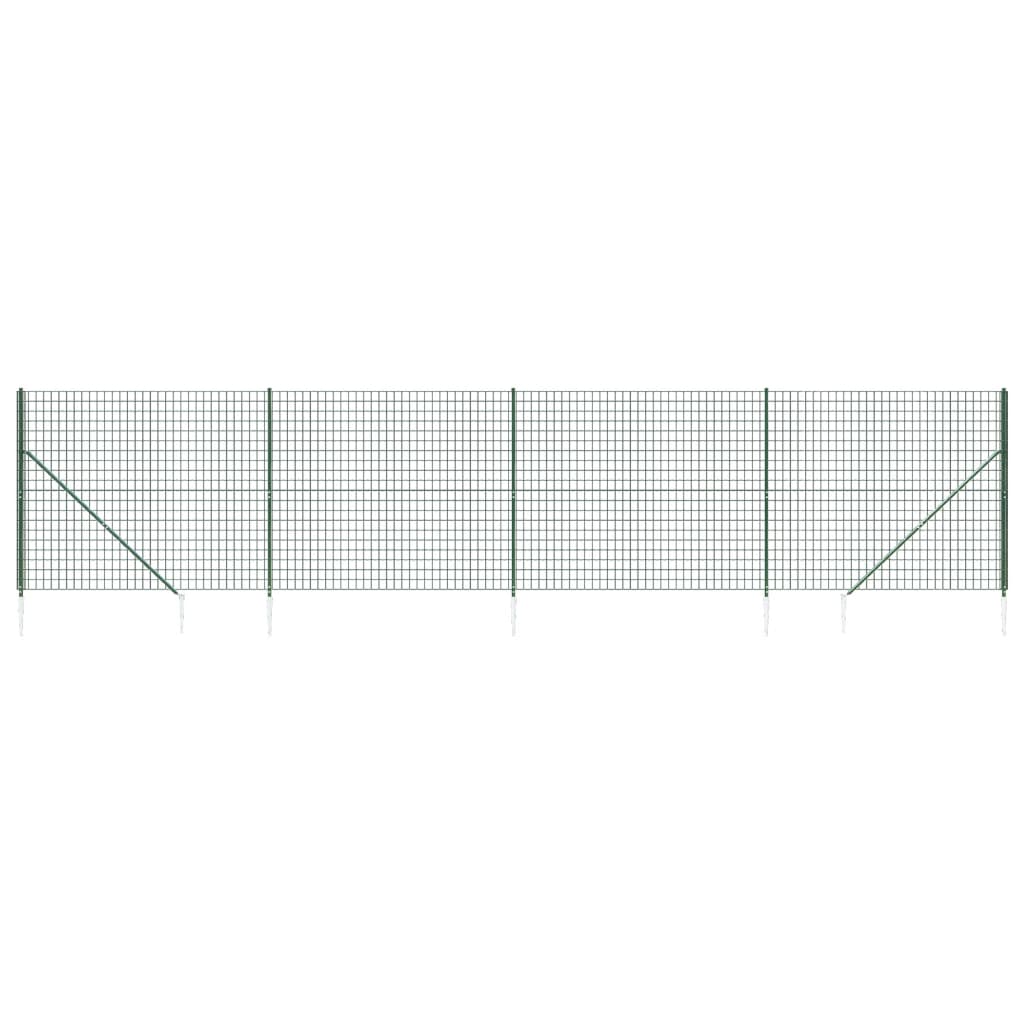 vidaXL Drátěný plot s kotevními hroty zelený 1,8 x 10 m