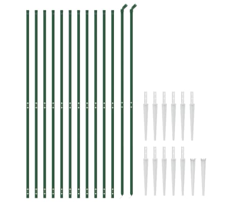 vidaXL Cl&ocirc;ture en treillis m&eacute;tallique et piquet d'ancrage vert 2x25 m