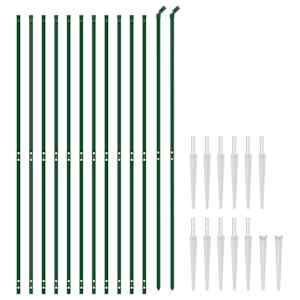 vidaXL Cl&ocirc;ture en treillis m&eacute;tallique et piquet d'ancrage vert 2x25 m