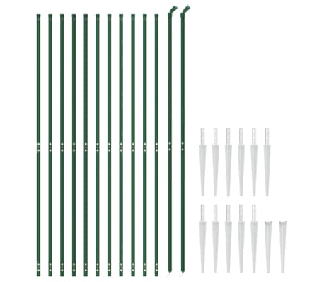 vidaXL Cerca de malha de arame com estacas de fixa&ccedil;&atilde;o 2,2x25 m verde