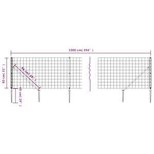 Drátěný plot s kotevními hroty zelený 0,8 x 10 m - obrázek 5