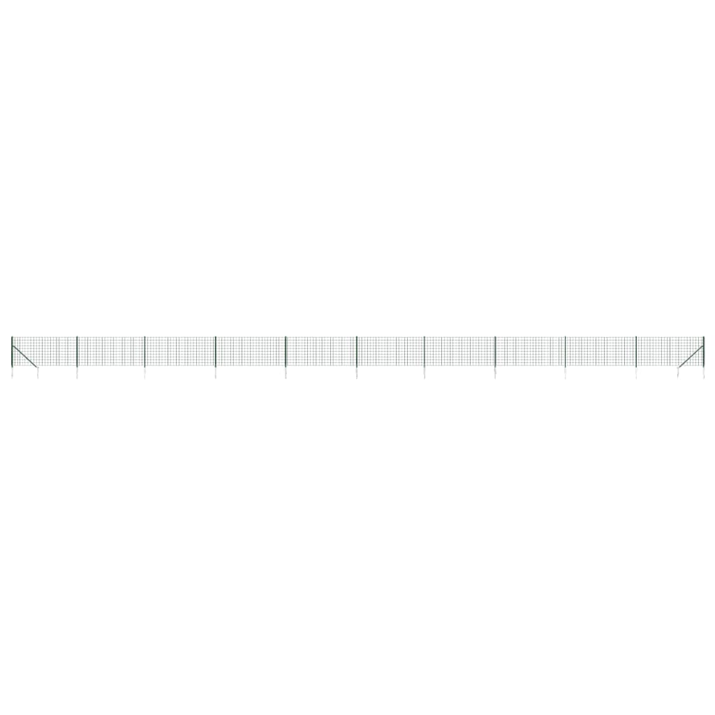 VidaXL Drátěný plot s kotevními hroty zelený 1,1 x 25 m