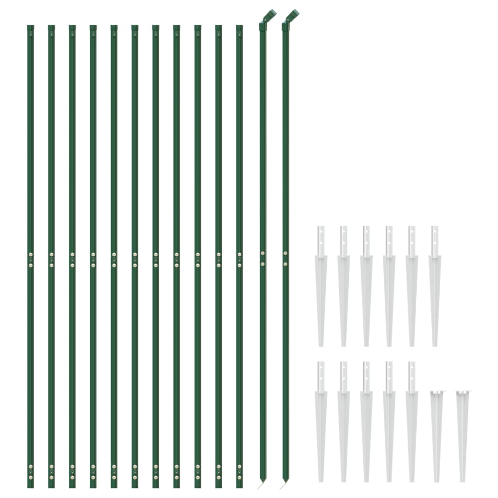 vidaXL Draadgaashek met grondankers 1,6x25 m groen afbeelding