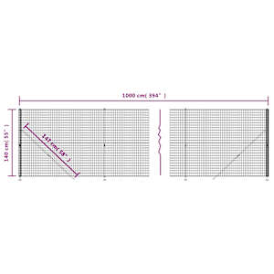 Drátěný plot s přírubami zelený 1,4 x 10 m - obrázek 6