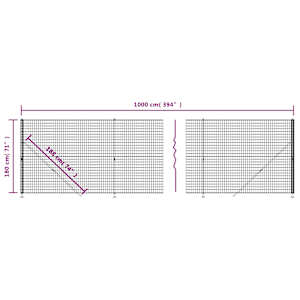 Drátěný plot s přírubami zelený 1,8 x 10 m - obrázek 6