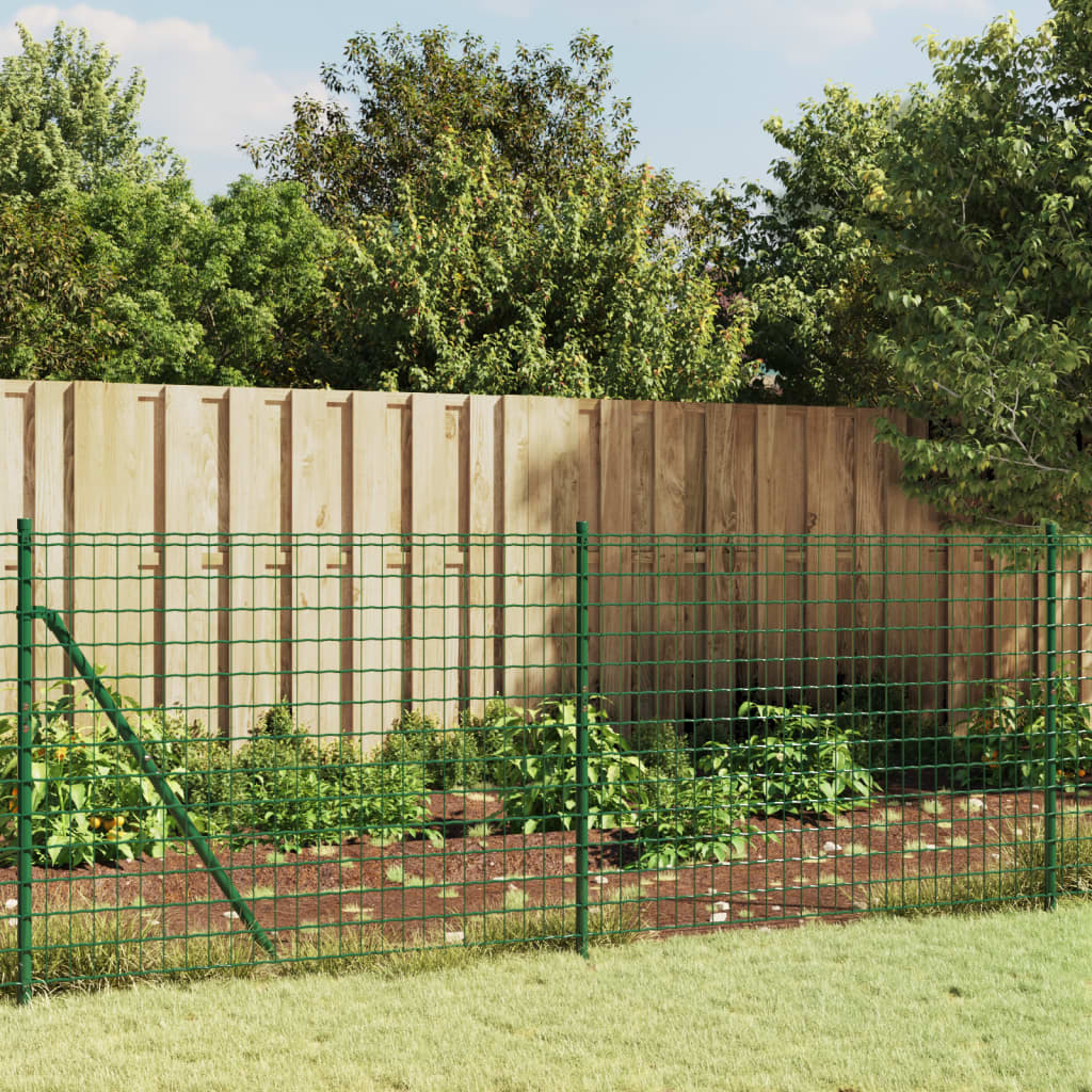 vidaXL Gard plasă de sârmă cu bordură, verde, 0,8×25 m 08x25
