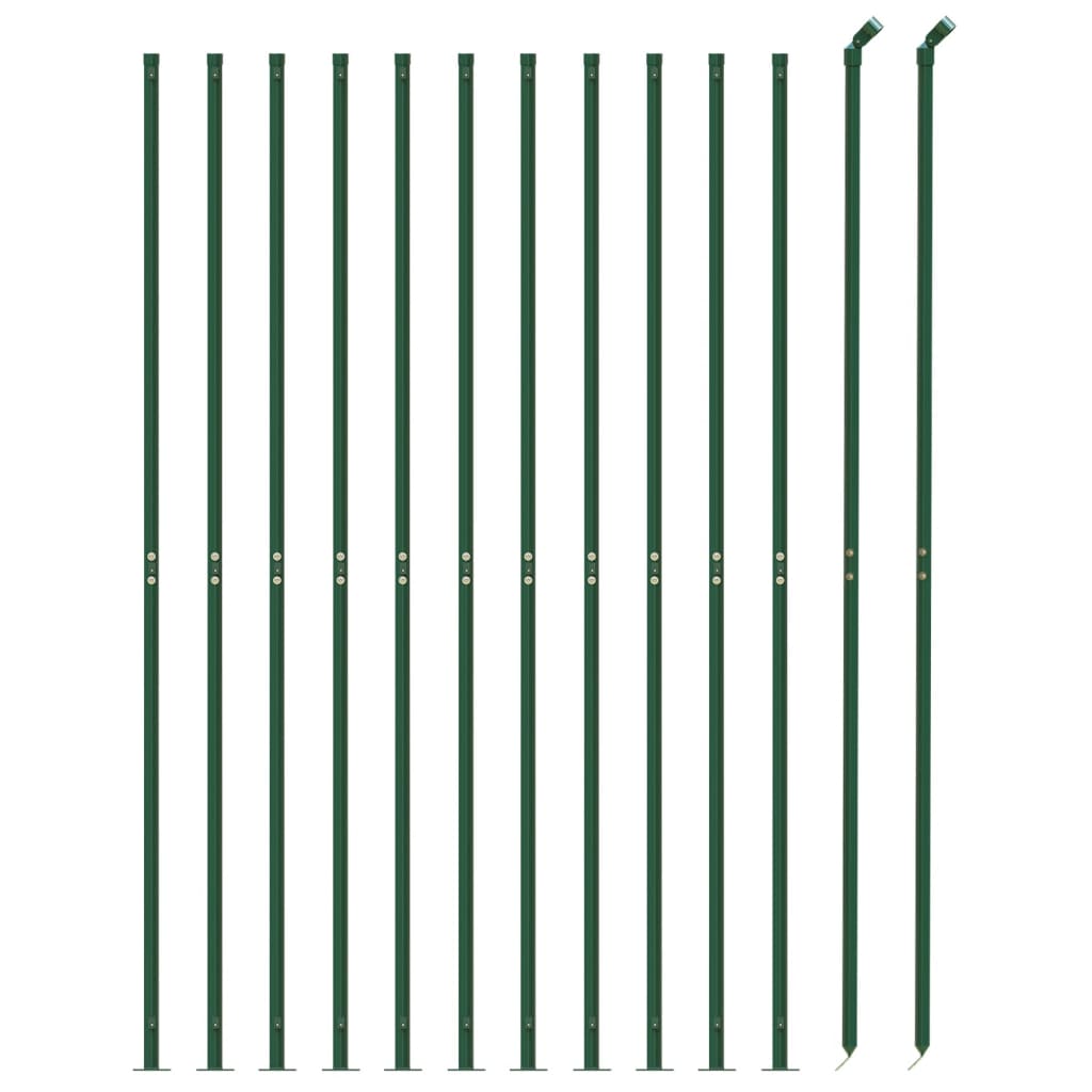 vidaXL Gard plasă de sârmă cu bordură, verde, 1,6x25 m