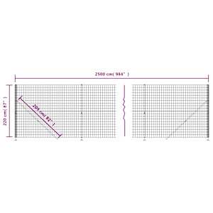 Drátěný plot s přírubami zelený 2,2 x 25 m - obrázek 6