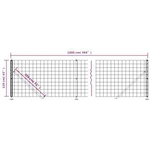 Drátěný plot s přírubami zelený 1,1 x 10 m - obrázek 6