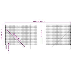 Drátěný plot antracitový 2,2 x 25 m pozinkovaná ocel - obrázek 5
