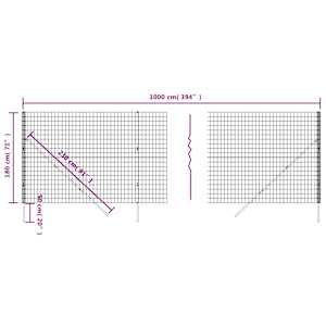 Drátěný plot antracitový 1,8 x 10 m pozinkovaná ocel - obrázek 5