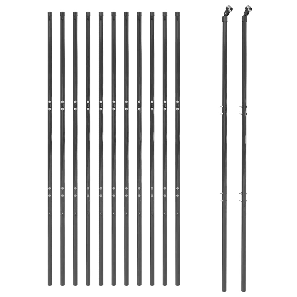 vidaXL Gard plasă de sârmă, antracit, 1,8x25 m, oțel galvanizat
