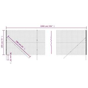 Drátěný plot antracitový 1,8 x 10 m pozinkovaná ocel - obrázek 6
