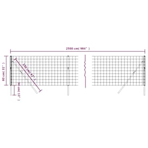 Drátěný plot antracitový 0,8 x 25 m pozinkovaná ocel - obrázek 5