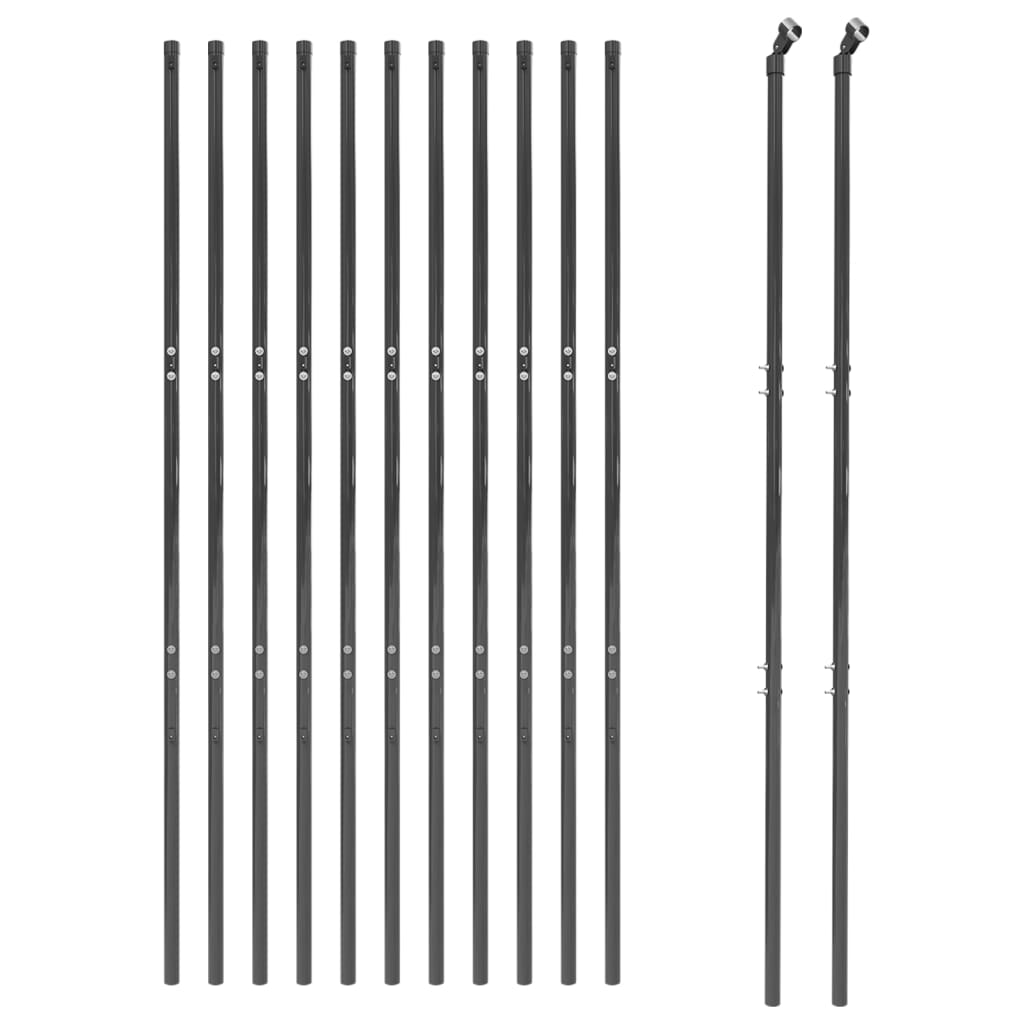 vidaXL Gard plasă de sârmă, antracit, 2x25 m, oțel galvanizat