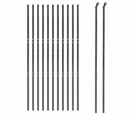 vidaXL Cl&ocirc;ture en treillis m&eacute;tallique anthracite 2x25m acier galvanis&eacute;