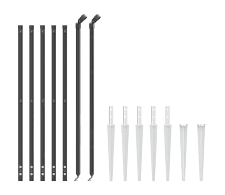 vidaXL Wire Mesh Fence with Spike Anchors Anthracite 1x10 m