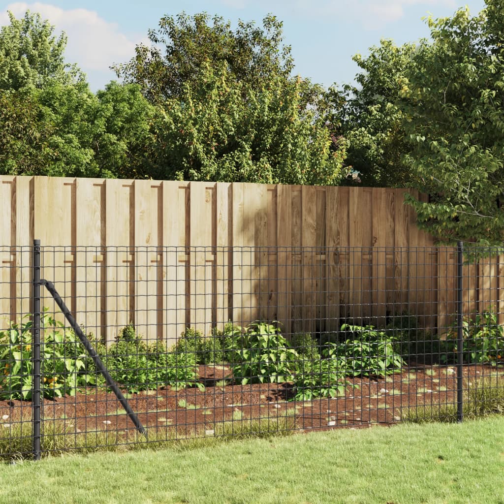 Drátěný plot s kotevními hroty antracitový 1,1 x 10 m