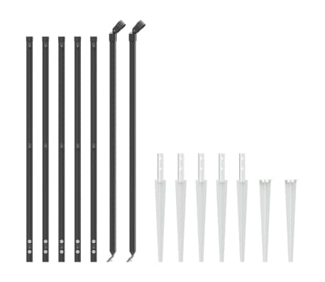 vidaXL Nettinggjerde med stolpespyd 1,1x10 m antrasitt