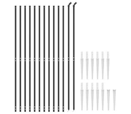 vidaXL Wire Mesh Fence with Spike Anchors Anthracite 1.8x25 m