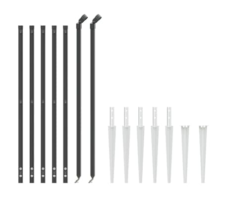 vidaXL Wire Mesh Fence with Spike Anchors Anthracite 1.1x10 m