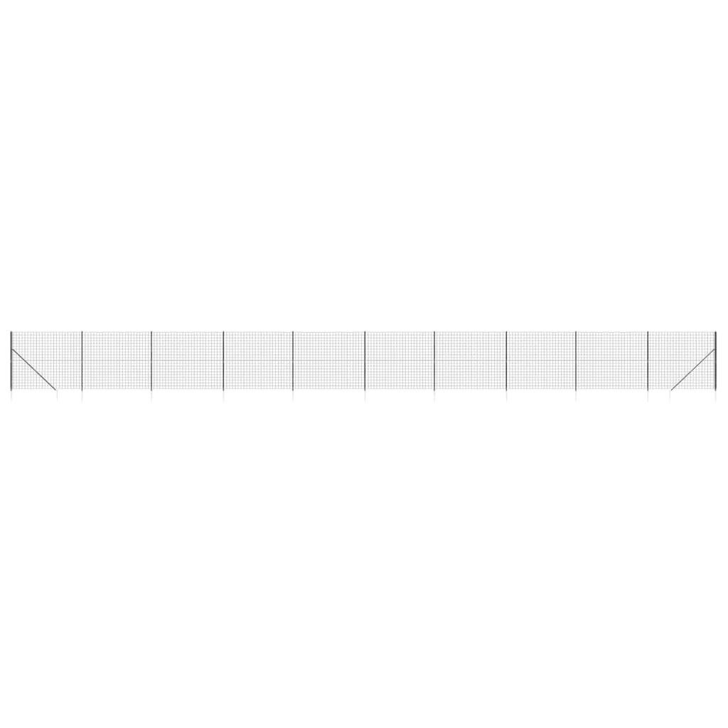 vidaXL Draadgaashek met grondankers 2,2x25 m antracietkleurig
