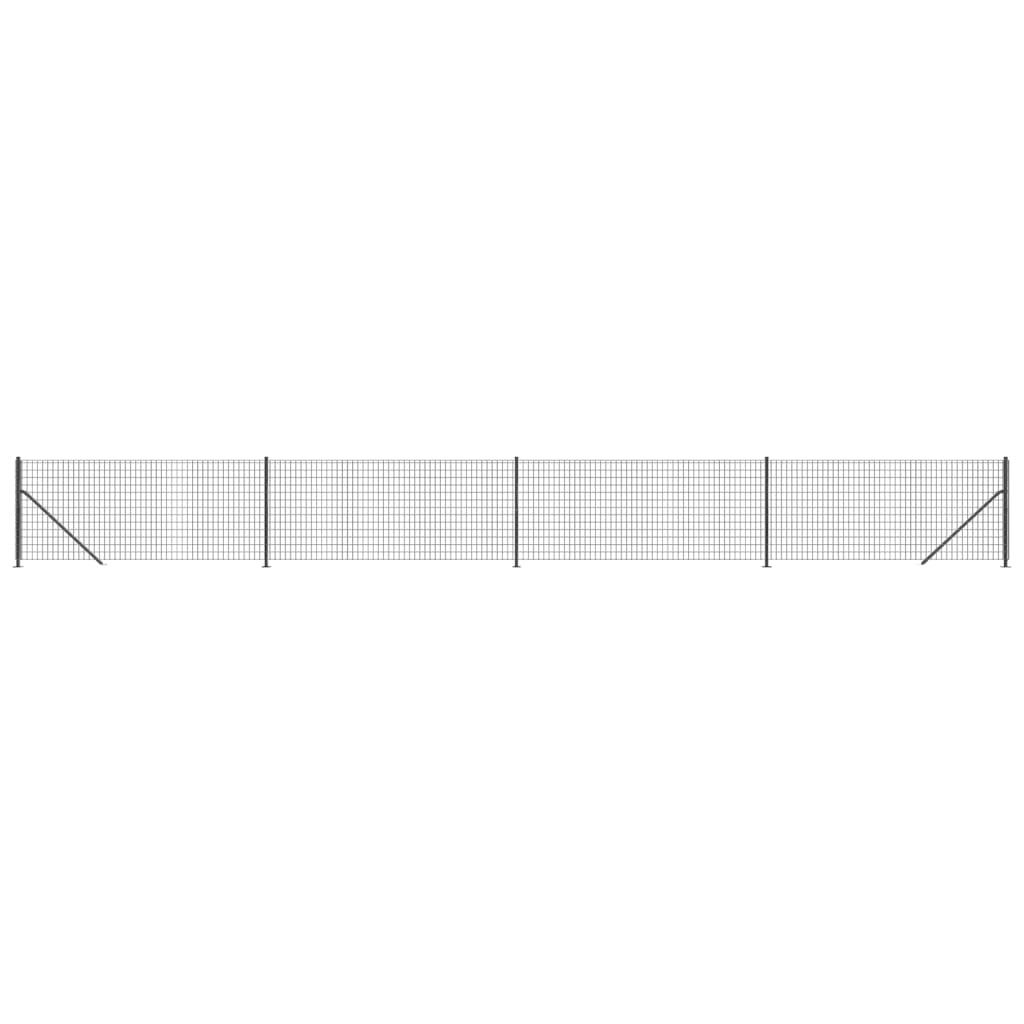 Thumbnail - vidaXL Maschendrahtzaun mit Bodenflansch Anthrazit 0,8x10 m