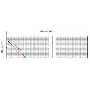Drátěný plot s přírubami antracitový 2,2 x 10 m - obrázek 7