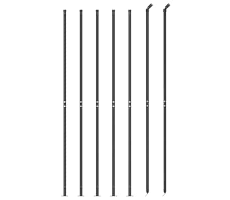 vidaXL Gard plasă de s&acirc;rmă cu bordură, antracit, 1,4x10 m