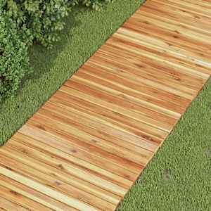 Zahradní cesta 200 x 50 cm masivní akáciové dřevo