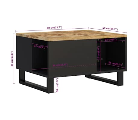 VidaXL Coffee Table 53x50x50 cm Solid Mahogany Wood Durable Craftsmanship For Living Room