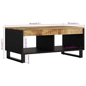 Konferenční stolek 90 x 50 x 40 cm masivní mangovníkové dřevo - obrázek 7