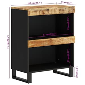 Odkládací skříňka 60 x 33 x 75 cm masivní mangovníkové dřevo - obrázek 8